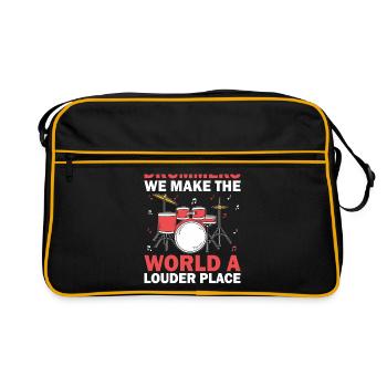 Drummers We Make The World A Louder Place Drummer - Retro Bag - black/gold - Front