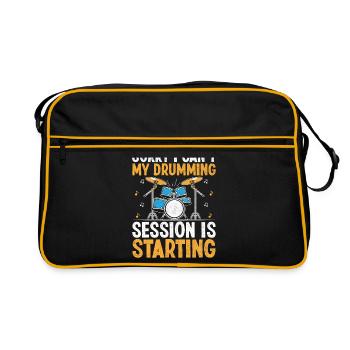 Désolé, je ne peux pas, ma session de batterie commence Drum - Sac Retro - noir/or - Devant