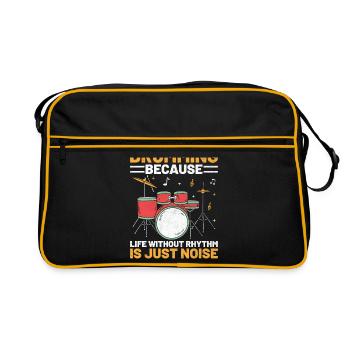 Tambouriner parce que la vie sans rythme n’est que bruit - Sac Retro - noir/or - Devant