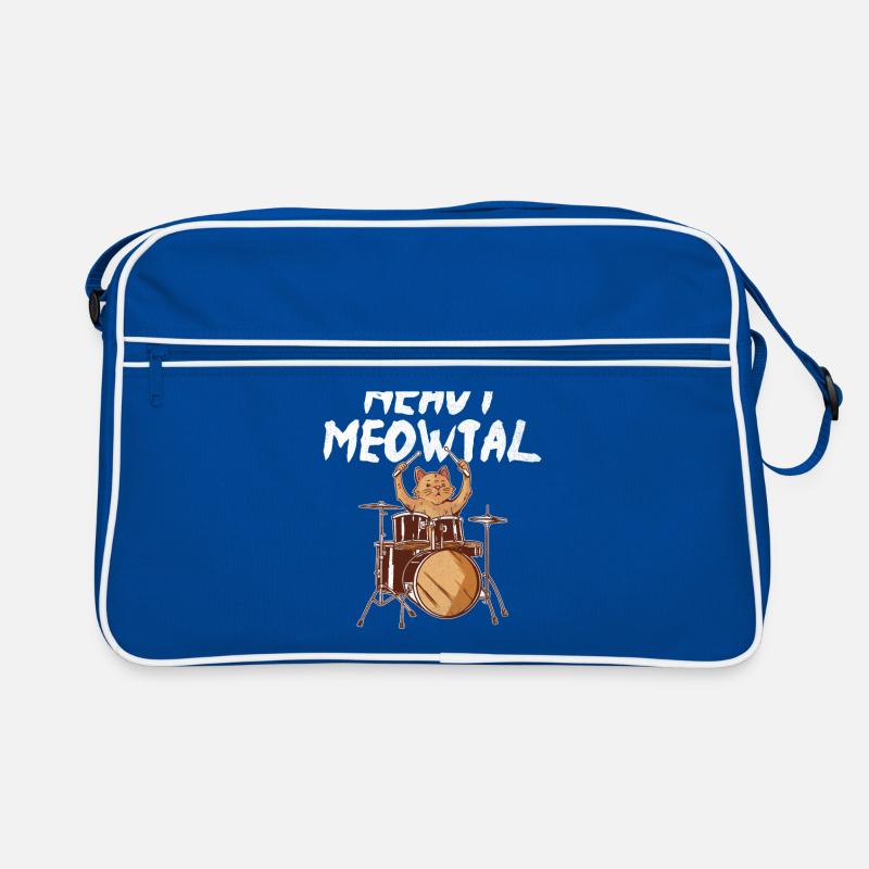 Heavy Meowtal Drumming Drum Drummer Cat Lover Retro Bag