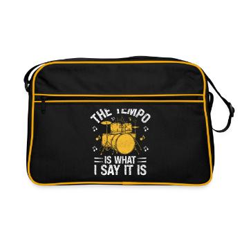 The Tempo Is What I Say It Is Drumming Drum Drumme - Retro Bag - black/gold - Front