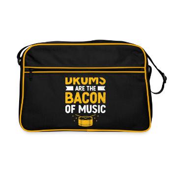 Les tambours sont le bacon de la musique Tambour Tambour Tambour - Sac Retro - noir/or - Devant