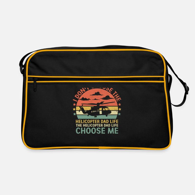 The Helicopter Dad Life Choose Me Aviator Pilot Fa Retro Bag