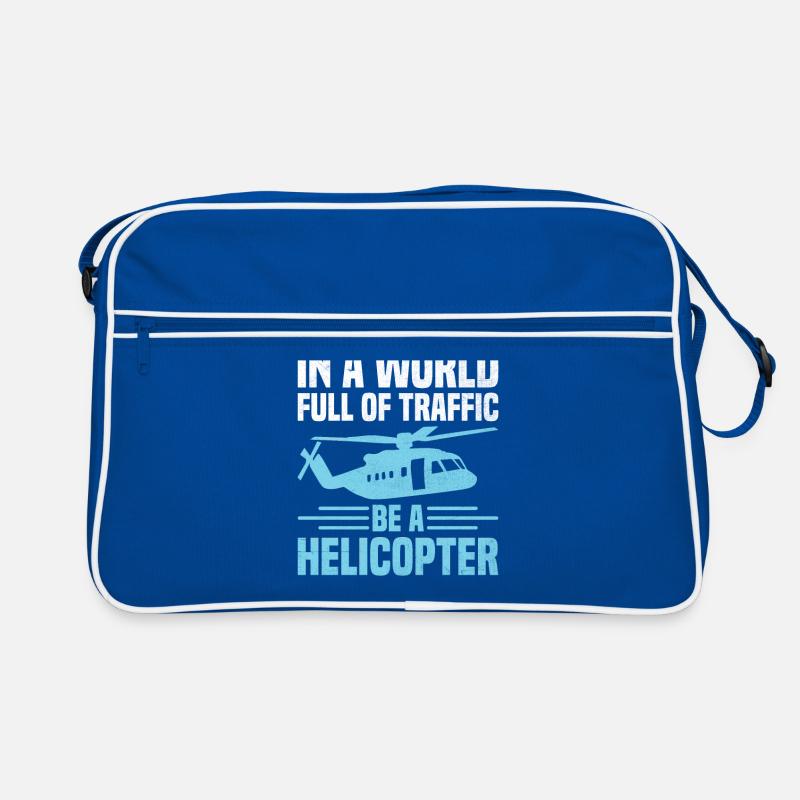 In einer Welt voller Verkehr Sei ein Hubschrauberpilot A Retro Tasche