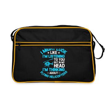 Toi Mais dans ma tête, je pense à Flying Helic - Sac Retro - noir/or - Devant