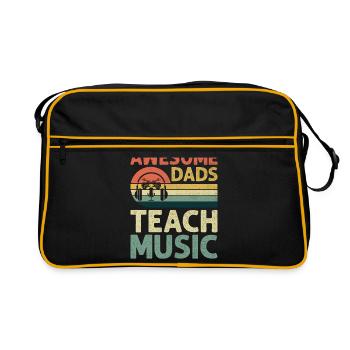 Awesome Dads Teach Music Teacher Musician Teaching - Retro Bag - black/gold - Front