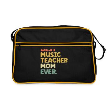 Best Music Teacher Mom Ever Musician Class Teachin - Retro Bag - black/gold - Front
