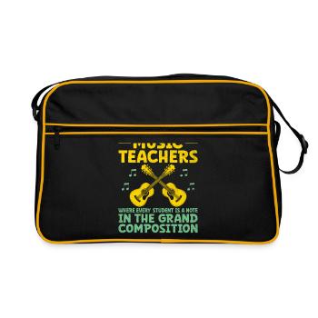 Music Teachers Where Every Student Is A Note Teach - Retro Bag - black/gold - Front