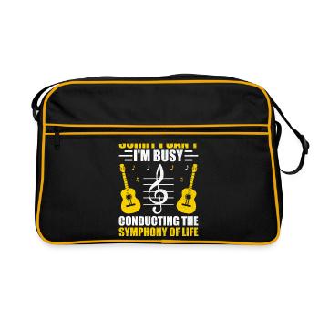 Tut mir leid, dass ich nicht kann, ich bin damit beschäftigt, die Symphonie von zu dirigieren. - Retro Tasche - Schwarz/Gold - Vorne