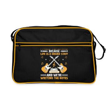 Music Teachers Because Life Is A Grand Staff Teach - Retro Bag - black/gold - Front