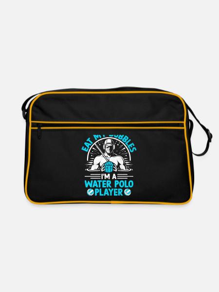 Eat My Bubbles I'm A Water Polo Player Aquatic Pol - Retro Bag - black/gold - Front