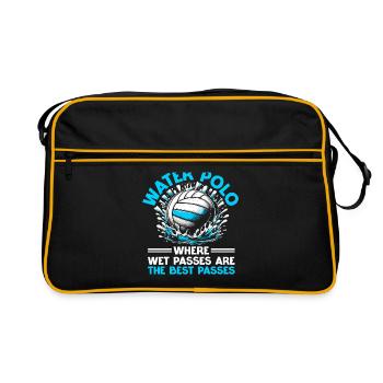 Water Polo Where Wet Passes Are The Best Passes - Retro Bag - black/gold - Front