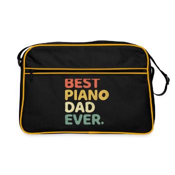 Meilleur Papa Pianiste Pianiste Musicien Clavier Pian - Sac Retro - noir/or - Devant