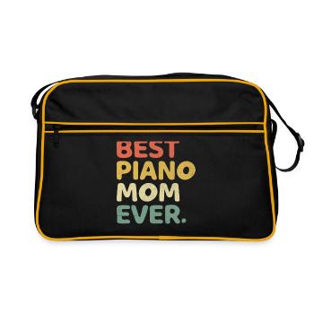 Meilleure maman de piano de tous les temps pianiste musicien clavier Pian - Sac Retro - noir/or - Devant