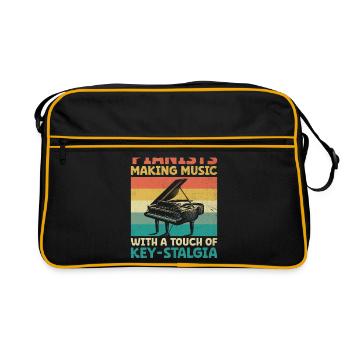 Pianistes Faire De La Musique Avec Une Touche De Touche-Stalgie - Sac Retro - noir/or - Devant