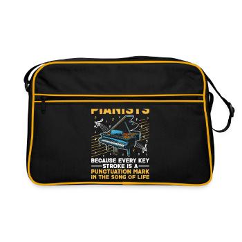 Pianistes parce que chaque trait de touche est une ponctuation - Sac Retro - noir/or - Devant