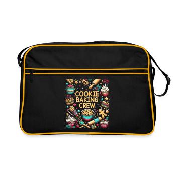 Cookie Baking Crew Konditorei Bäcker Bake Bäcker - Retro Tasche - Schwarz/Gold - Vorne