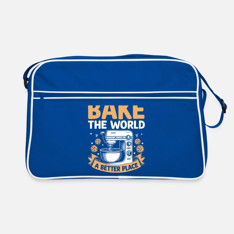 Bake The World A Better Place Baker Pastry Baking Retro Bag