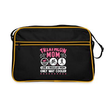 Maman de triathlon comme une maman ordinaire seulement beaucoup plus cool - Sac Retro - noir/or - Devant