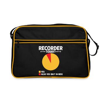 Will I Play Recorder Today Instrument Musician - Retro Bag - black/gold - Front