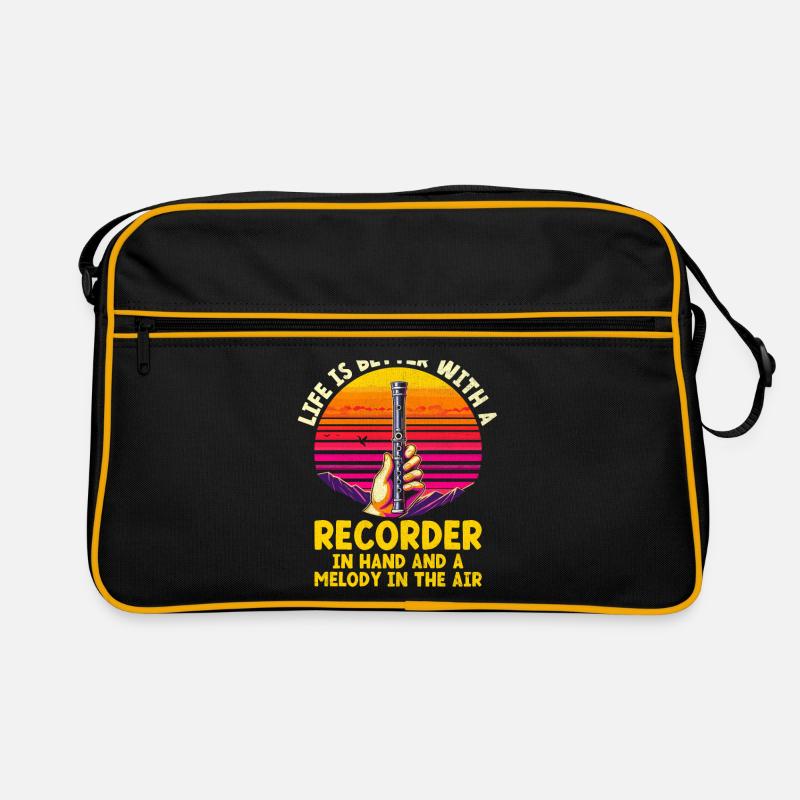 La vie est meilleure avec une flûte à bec à la main et une mélodie Sac Retro