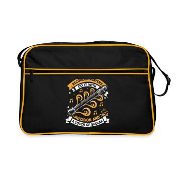 Les joueurs de flûte à bec le font avec précision et un toucher - Sac Retro - noir/or - Devant