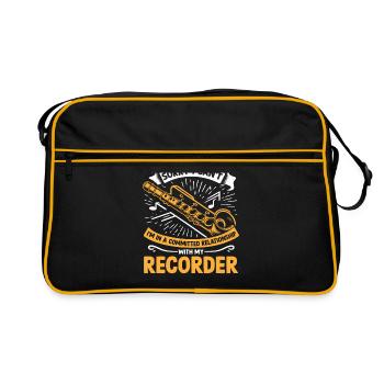 Je suis dans une relation engagée avec mon enregistreur M - Sac Retro - noir/or - Devant