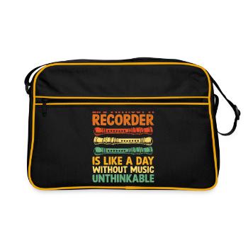 La vie sans flûte à bec est comme une journée sans musi - Sac Retro - noir/or - Devant