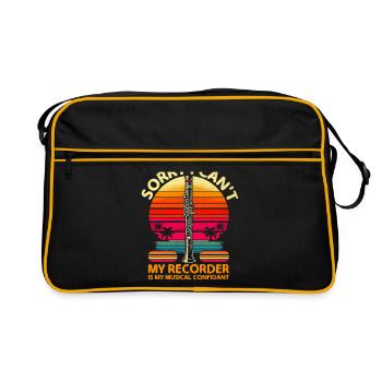 Désolé je ne peux pas, ma flûte à bec est mon confident musical - Sac Retro - noir/or - Devant