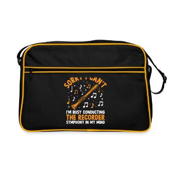 Tut mir leid, dass ich nicht kann, ich bin damit beschäftigt, The Recorder Sym zu dirigieren - Retro Tasche - Schwarz/Gold - Vorne