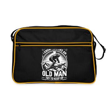 Je sais que je skie comme un vieil homme et j’essaie de continuer à skier - Sac Retro - noir/or - Devant