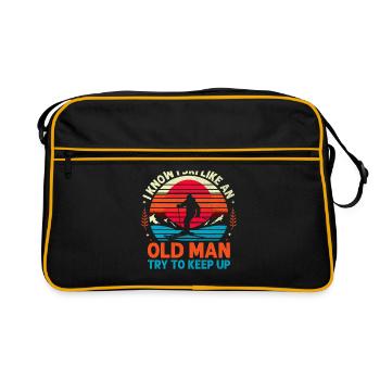 Je sais que je skie comme un vieil homme et j’essaie de continuer à skier - Sac Retro - noir/or - Devant
