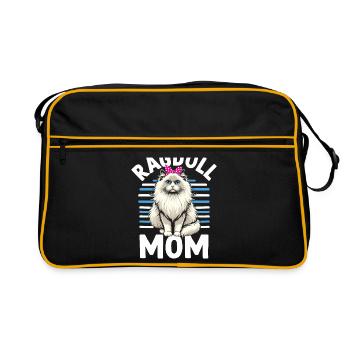 Ragdoll Mama Ragdolls Besitzer Katzenliebhaber - Retro Tasche - Schwarz/Gold - Vorne