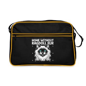 Ein Haus ist kein Zuhause ohne Ragdoll Fell Ragdolls - Retro Tasche - Schwarz/Gold - Vorne