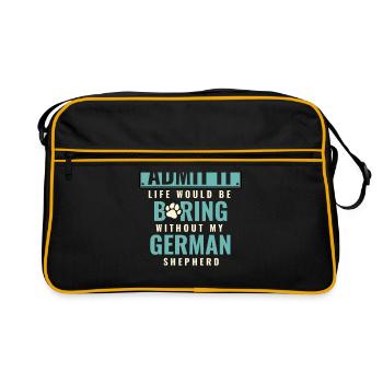 Admettez-le, la vie serait ennuyeuse sans mon anglais allemand. - Sac Retro - noir/or - Devant