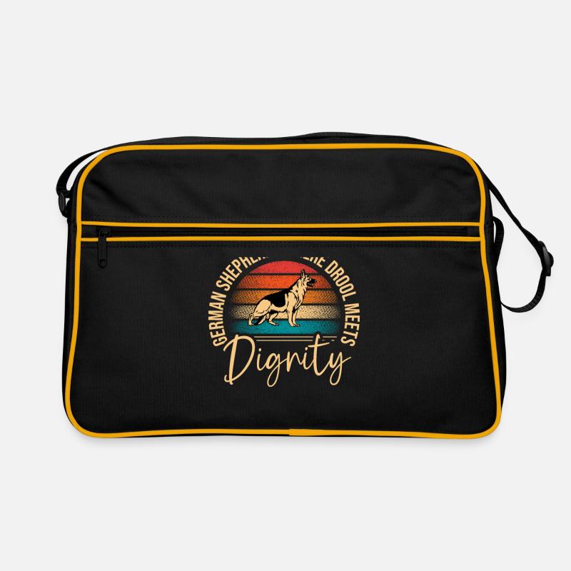 Deutsche Schäferhunde, wo Sabber auf Würde trifft Schäfer Retro Tasche