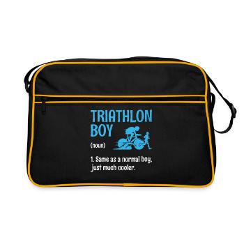 Triathlon Junge Definition Schwimmen Rad Laufen Triathlet - Retro Tasche - Schwarz/Gold - Vorne