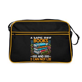 I Like Big Books And I Can Not Lie Bookworm - Retro Bag - black/gold - Front