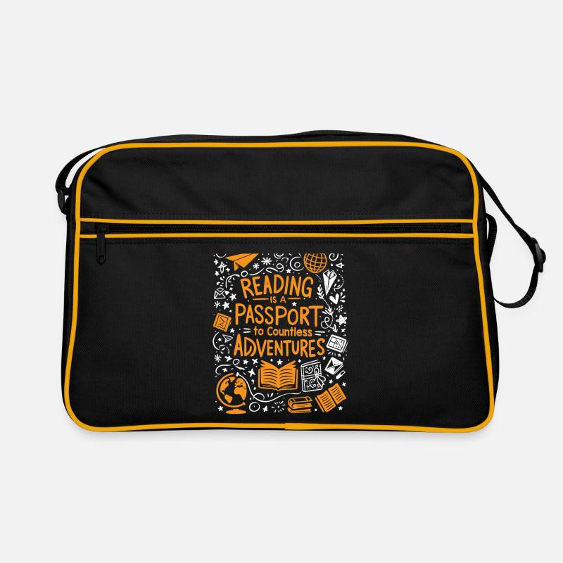 Reading Is A Passport To Countless Adventures Book Retro Bag