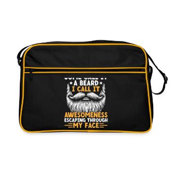 Manche nennen es einen Bart, ich nenne es Awesomeness Facial - Retro Tasche - Schwarz/Gold - Vorne