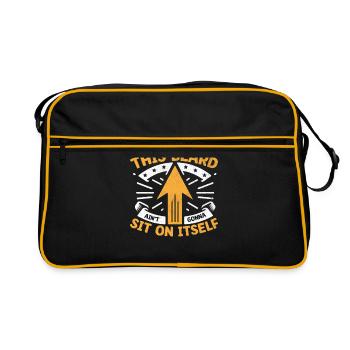 Dieser Bart wird nicht auf sich selbst sitzen Gesichtsbehaarung - Retro Tasche - Schwarz/Gold - Vorne