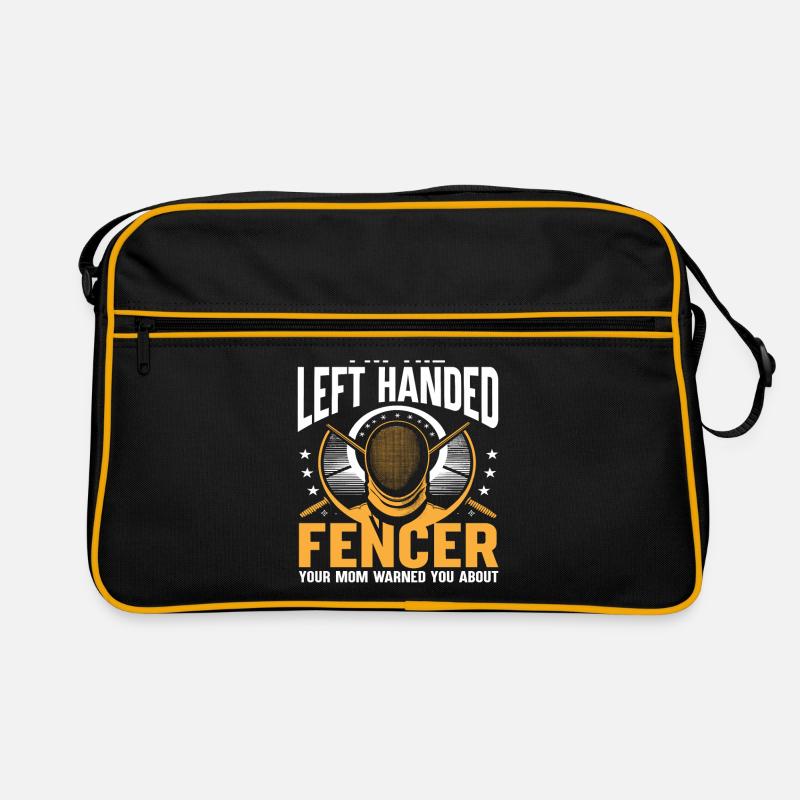 Ich bin der linkshändige Fechter, den deine Mutter gewarnt hat Retro Tasche