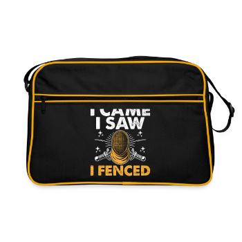 I Came I Saw I Fenced Fencing Sword Epee Fencer - Retro Bag - black/gold - Front