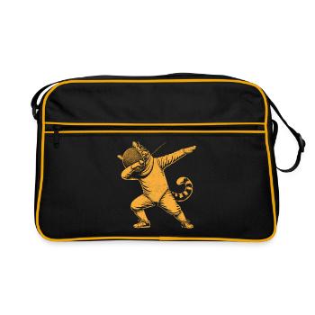 Dubbing Cat Fencer Fence Sword Epee Fencing - Retro Bag - black/gold - Front