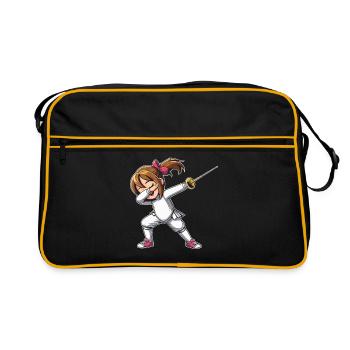 Dubbing Girl Fencer Fence Sword Epee Fencing - Retro Bag - black/gold - Front