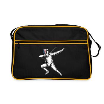 Dubbing Fencer Fence Sword Epee Fencing Athlete - Retro Bag - black/gold - Front