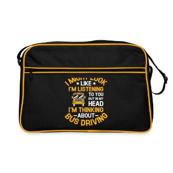 Mais dans ma tête, je pense à la conduite en bus - Sac Retro - noir/or - Devant