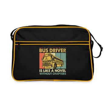 Das Leben ohne Busfahrer ist wie ein Roman ohne - Retro Tasche - Schwarz/Gold - Vorne