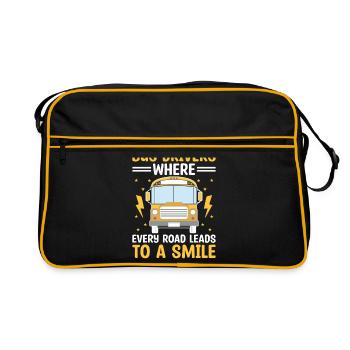 Des chauffeurs d’autobus où chaque route mène au sourire - Sac Retro - noir/or - Devant