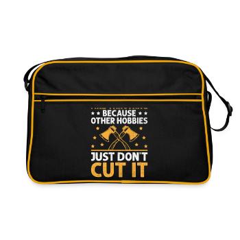 Axtwerfen, weil andere Hobbys einfach nicht schneiden - Retro Tasche - Schwarz/Gold - Vorne